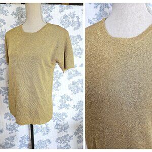 Size M Vintage 1980s City Trend Sparkly Gold Sweater